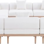 Laguna 142" Resilient Water Resistant Fabric Upholstered Outdoor Patio 8pc. Modular Sectional