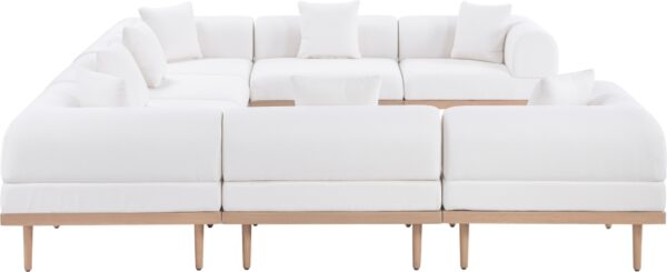 Laguna 142" Resilient Water Resistant Fabric Upholstered Outdoor Patio 8pc. Modular Sectional