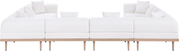 Laguna 142" Resilient Water Resistant Fabric Upholstered Outdoor Patio 8pc. Modular Sectional