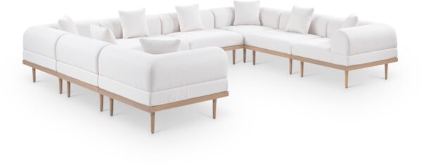 Laguna 142" Resilient Water Resistant Fabric Upholstered Outdoor Patio 8pc. Modular Sectional