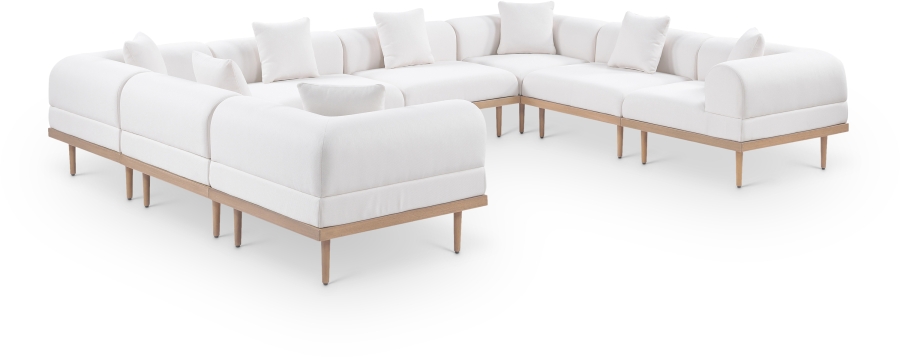 Laguna 142" Resilient Water Resistant Fabric Upholstered Outdoor Patio 8pc. Modular Sectional