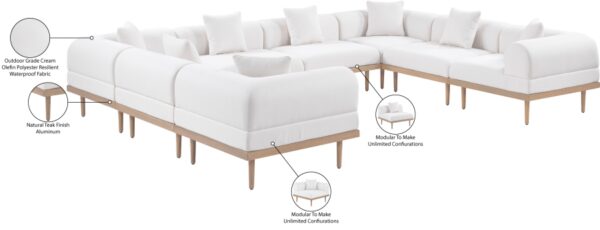 Laguna 142" Resilient Water Resistant Fabric Upholstered Outdoor Patio 8pc. Modular Sectional