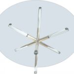Mercury 48" Glass Top, Acrylic And Metal Base Dining Table