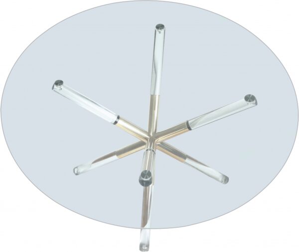 Mercury 48" Glass Top, Acrylic And Metal Base Dining Table