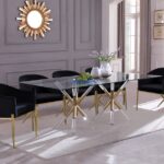 Mercury 48" Glass Top, Acrylic And Metal Base Dining Table