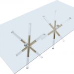 Mercury 48" Glass Top, Acrylic And Metal Base Dining Table