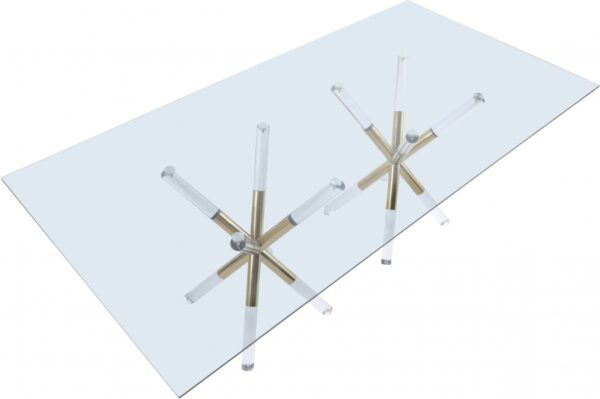Mercury 48" Glass Top, Acrylic And Metal Base Dining Table