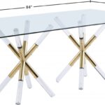 Mercury 48" Glass Top, Acrylic And Metal Base Dining Table