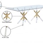 Mercury 48" Glass Top, Acrylic And Metal Base Dining Table