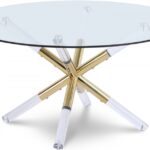 Mercury Glass Top, Acrylic And Metal Base Coffee Table