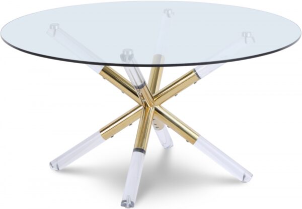 Mercury Glass Top, Acrylic And Metal Base Coffee Table