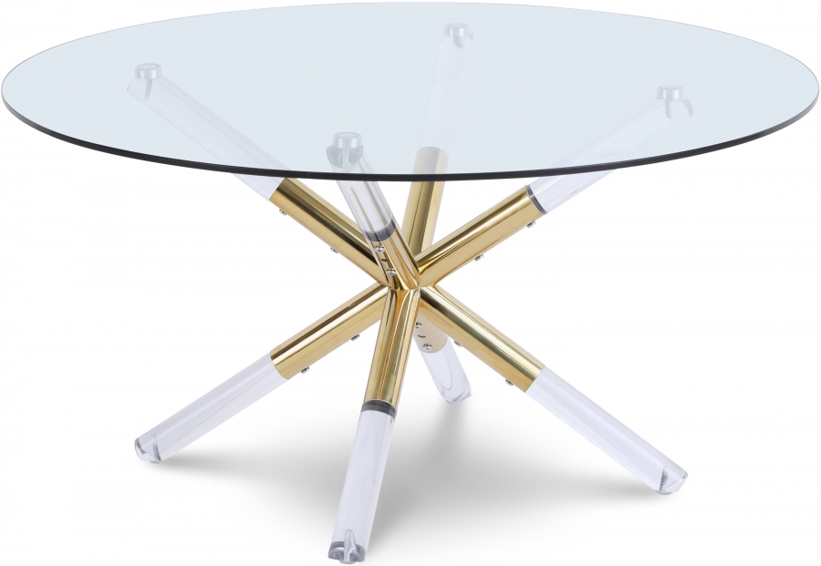 Mercury Glass Top, Acrylic And Metal Base Coffee Table