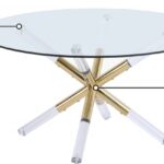 Mercury Glass Top, Acrylic And Metal Base Coffee Table