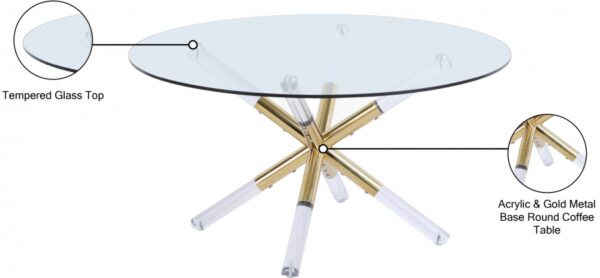 Mercury Glass Top, Acrylic And Metal Base Coffee Table