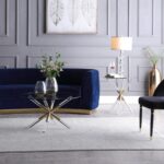 Mercury Glass Top, Acrylic And Metal Base End Table