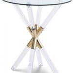 Mercury Glass Top, Acrylic And Metal Base End Table