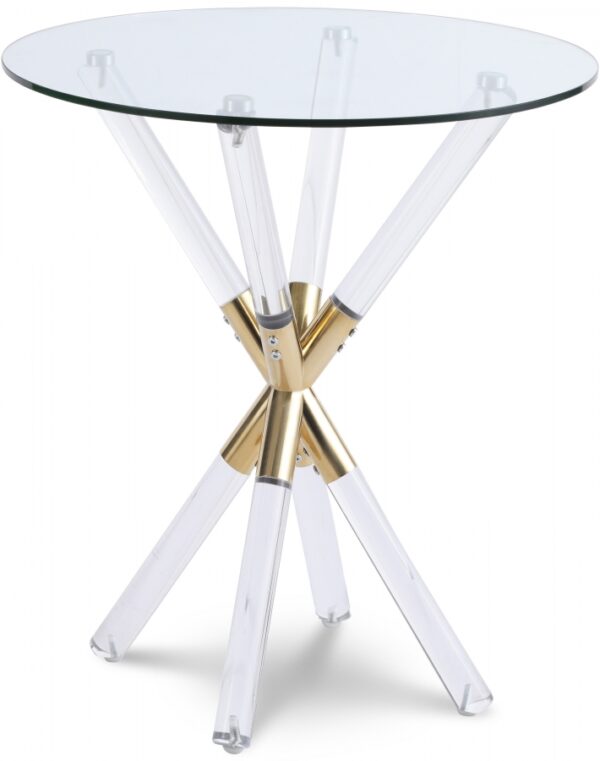 Mercury Glass Top, Acrylic And Metal Base End Table