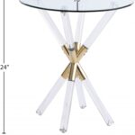 Mercury Glass Top, Acrylic And Metal Base End Table