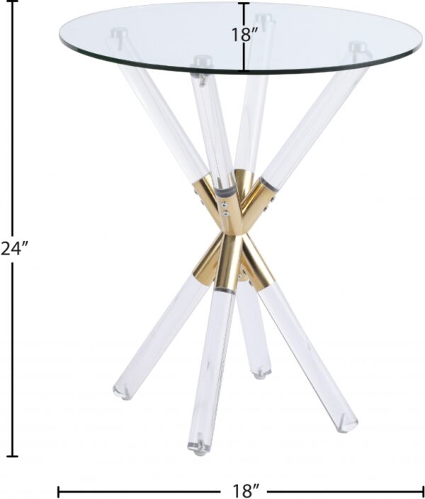 Mercury Glass Top, Acrylic And Metal Base End Table