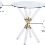 Mercury Glass Top, Acrylic And Metal Base End Table