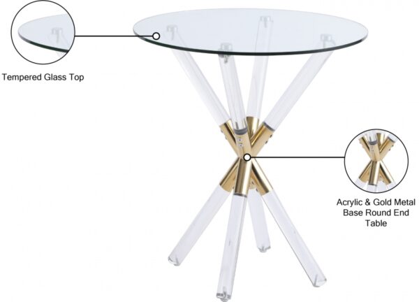Mercury Glass Top, Acrylic And Metal Base End Table