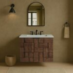 Leonardo 24" White Engineered Stone And Solid Wood Wall Mounted Bathroom Vanity