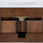 Leonardo 24" White Engineered Stone And Solid Wood Wall Mounted Bathroom Vanity