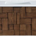 Leonardo 30" White Engineered Stone And Solid Wood Wall Mounted Bathroom Vanity