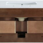 Leonardo 30" White Engineered Stone And Solid Wood Wall Mounted Bathroom Vanity
