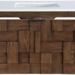 Leonardo 30" White Engineered Stone And Solid Wood Wall Mounted Bathroom Vanity