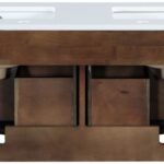Leonardo 48" White Engineered Stone And Solid Wood Wall Mounted Bathroom Vanity