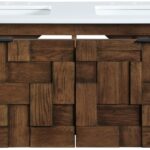 Leonardo 48" White Engineered Stone And Solid Wood Wall Mounted Bathroom Vanity
