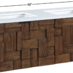 Leonardo 48" White Engineered Stone And Solid Wood Wall Mounted Bathroom Vanity