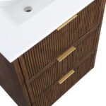 Willard 24" White Engineered Stone And Solid Wood Bathroom Vanity