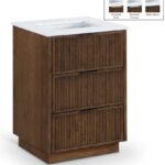 Willard 24" White Engineered Stone And Solid Wood Bathroom Vanity