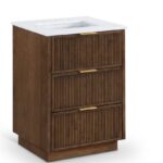 Willard 24" White Engineered Stone And Solid Wood Bathroom Vanity