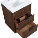 Willard 24" White Engineered Stone And Solid Wood Bathroom Vanity