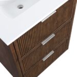 Willard 24" White Engineered Stone And Solid Wood Bathroom Vanity