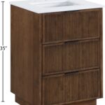 Willard 24" White Engineered Stone And Solid Wood Bathroom Vanity