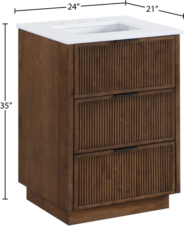 Willard 24" White Engineered Stone And Solid Wood Bathroom Vanity