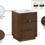 Willard 24" White Engineered Stone And Solid Wood Bathroom Vanity
