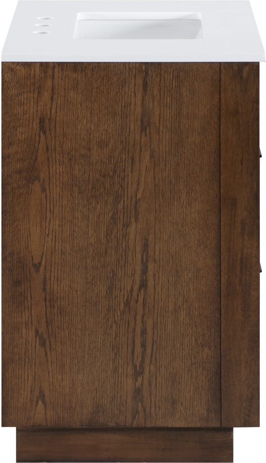 Willard 30" White Engineered Stone And Solid Wood Bathroom Vanity