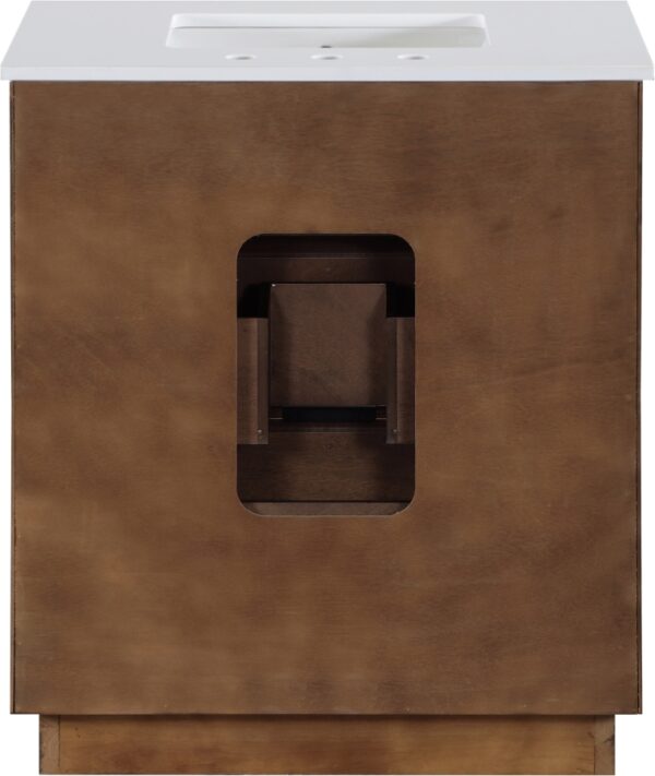 Willard 30" White Engineered Stone And Solid Wood Bathroom Vanity