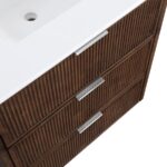 Willard 30" White Engineered Stone And Solid Wood Bathroom Vanity