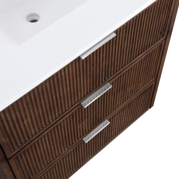 Willard 30" White Engineered Stone And Solid Wood Bathroom Vanity