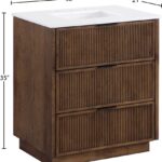 Willard 30" White Engineered Stone And Solid Wood Bathroom Vanity