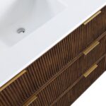 Willard 36" White Engineered Stone And Solid Wood Bathroom Vanity