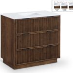 Willard 36" White Engineered Stone And Solid Wood Bathroom Vanity