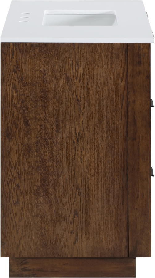 Willard 36" White Engineered Stone And Solid Wood Bathroom Vanity