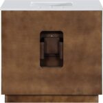Willard 36" White Engineered Stone And Solid Wood Bathroom Vanity